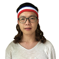 Benutzer definiertes Logo Lustige Geschenk idee Männer Mode Meer äsche Stirnband Perücke Frisur Schwarze Perücke für Deutschland Fans