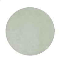 Napperons ronds modernes en cuir PU pour hôtel, couleurs Morandi, bordure cousue circulaire, imperméables, résistants à l'huile, napperons de table personnalisés