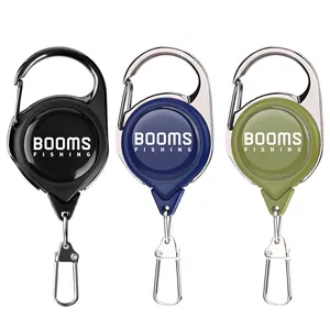 Booms Fishing RG1 Fly Fishing Tool Zinger Key Chain Retractable ID Holder Reel Nurse For Badge Reels Keychain Clip Accessories
