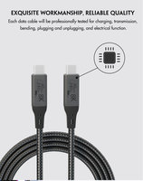 Câble USB4 Type C vers C 8K 60Hz Transmission vidéo 240W Charge rapide 40 Gbps Transfert de données Compatible avec Thunderbolt3/4 1M