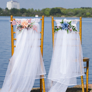 Lazos Decorativos para Sillas <span class=keywords><strong>de</strong></span> <span class=keywords><strong>Flores</strong></span> Estilo Europeo para Bodas y Fiestas al Aire Libre - Product Image 2