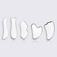 Masseur facial en acier inoxydable, planche Guasha, outil de massage de raclage Gua Sha en acier inoxydable pour la relaxation myofasciale et les soins de la peau