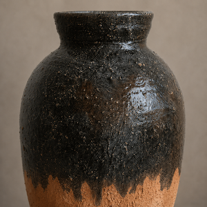 Vaso in Ceramica Nera, Terracotta Bicolore <span class=keywords><strong>con</strong></span> Smalto Reattivo, Grande Vaso Decorativo per Fiori, per Soggiorno e <span class=keywords><strong>Arredamento</strong></span> Casa - Product Image 5
