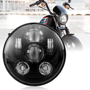Phare de moto à LED de 5.75 pouces, feux de croisement ronds, Compatible avec Harley Davidson Dyna <span class=keywords><strong>Street</strong></span> <span class=keywords><strong>Bob</strong></span> Super Wide Glide Lo - Product Image 1