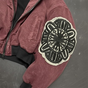 Giacca Bomber Invernale Vintage Personalizzata con Stampa Integrale, Lavaggio Acido e Ricami Applicati per Uomo, Prodotta <span class=keywords><strong>da</strong></span> ES - Product Image 3