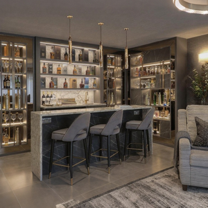 Tùy Chỉnh Mini Thép Không Gỉ Nhà Thanh Tủ Chất Lượng Cao Đồ Uống Hiển Thị Với Rượu Vang Kệ Cho Đồ Nội Thất Phòng Khách - Product Image 4