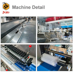 Precio de fábrica Máquina automática de envasado de flujo de alimentos Máquina de envasado de galletas Máquina de envasado de barras de <span class=keywords><strong>cereales</strong></span> de proteína de chocolate - Product Image 4