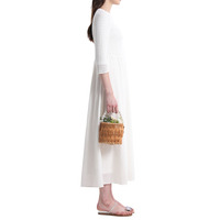 Nouvel arrivage en usine de robe pull moulante en maille pour femmes, robe mi-longue à manches longues en tricot à volants pour femmes