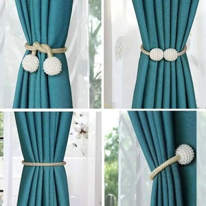 2PCS Pearl Magnetic Curtain <b>Clip</b> Curtain Holders Tie Back <b>Buckle</b> <b>Clips</b> Hanging Ball <b>Buckle</b> Tie Back Curtain Decor Accessories - Product Image 4