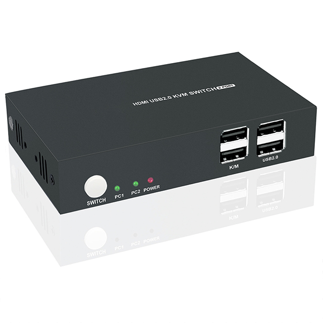 CARATAR C7201H KVM Switch USB HD MI 4K Resolution for Interface EDID 4-Port Monitor 2-Port Computer Support 1-Year Warranty