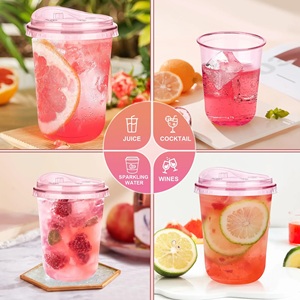 Bicchieri di Plastica Rosa da 400ml <span class=keywords><strong>con</strong></span> Coperchi per Bere Direttamente, Tazze da Caffè Usa e Getta, Nuovi Arrivi Essenziali per Feste Femminili - Product Image 6