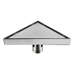 Siphon de sol anti-odeur épaissi sur mesure, surface mate, design moderne pour salle de bain, triangle, tube de 50 mm, gris anthracite/noir - Product Image 5