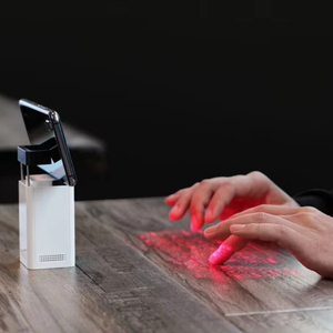 คีย์บอร์ดเลเซอร์ไร้สาย BT ดีไซน์ใหม่ปี 2022 สำหรับคีย์บอร์ดฉายภาพเลเซอร์และชุดคีย์บอร์ดพร้อมเมาส์ ที่วางโทรศัพท์ พร้อมพาวเวอร์แบงค์ - Product Image 5