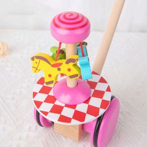 Jouet musical pour bébé en bois, bâton détachable pour marcher, papillons dansants, à pousser et à tirer - Product Image 3