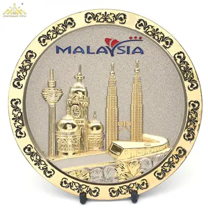 사용자 정의 골동품 장식 집단 빈티지 기념품 선물 Silverplate 말레이시아 관광 기념품 플레이트