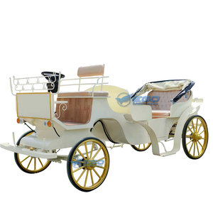 Calèche de Mariage Électrique Personnalisée Jaune Crème, Calèche à Chevaux Touristique, Vente en Gros, Fabricant de Calèches à 4 Roues - Product Image 1