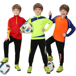 Grosir Pabrik Setelan Latihan Sepak Bola Anak Laki-laki dan Perempuan Lengan Panjang Pakaian Olahraga Cetak Transfer Panas 100% Poliester - Product Image 3