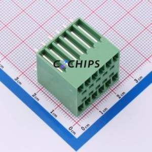 DB2EVH-3.81-2*6P-GN Plug-in Terminal Block Through hole,P=3.81mm Connector Board-to-Board / Socket - Closed 2x6P 3.81mm Green - Product Image 1