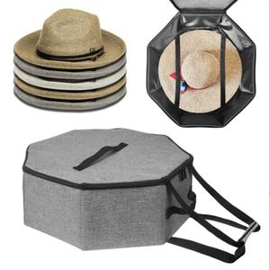 Grand sac de rangement pliable avec boîte organisatrice pour chapeaux de cowboy, idéal pour les voyages, fermeture éclair, boîte à chapeaux portable - Product Image 2