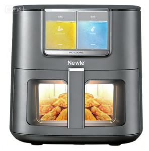 Nouvelle friteuse à <span class=keywords><strong>air</strong></span> numérique 6L avec fenêtre visible, 1500W, chauffage en acier inoxydable 304, 8 préréglages, écran tactile LED, LFGB FDA, antiadhésive, compatible lave-vaisselle - Product Image 3
