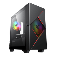 Boîtier PC Gamer GAMEMAX Cyclops BR Micro ATX d'occasion, tour moyenne, panneau latéral en verre trempé et acrylique, ventilateur 12 cm, USB avant, audio