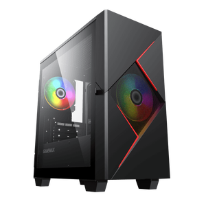 GAMEMAX Cyclops BR Micro ATX Boîtier pour <span class=keywords><strong>PC</strong></span> de jeu utilisé <span class=keywords><strong>tour</strong></span> moyenne avec panneau latéral en verre trempé et ports USB et audio avant - Product Image 1