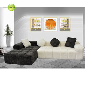 लिविंग रूम के लिए आधुनिक वैक्यूम पैकिंग संपीड़ित सोफे के लिए मॉड्यूलर सोफे लक्जरी कपड़े l आकार कोने सोफे सोफे सोफे सेट - Product Image 4