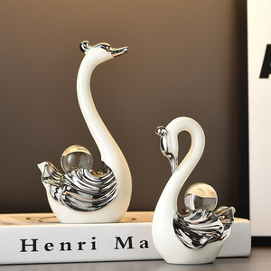 Decoración de Cisne Blanco y Negro de Cerámica Art <span class=keywords><strong>Deco</strong></span> para el Hogar, Ideal para Regalos, Sala de Estar - Product Image 5