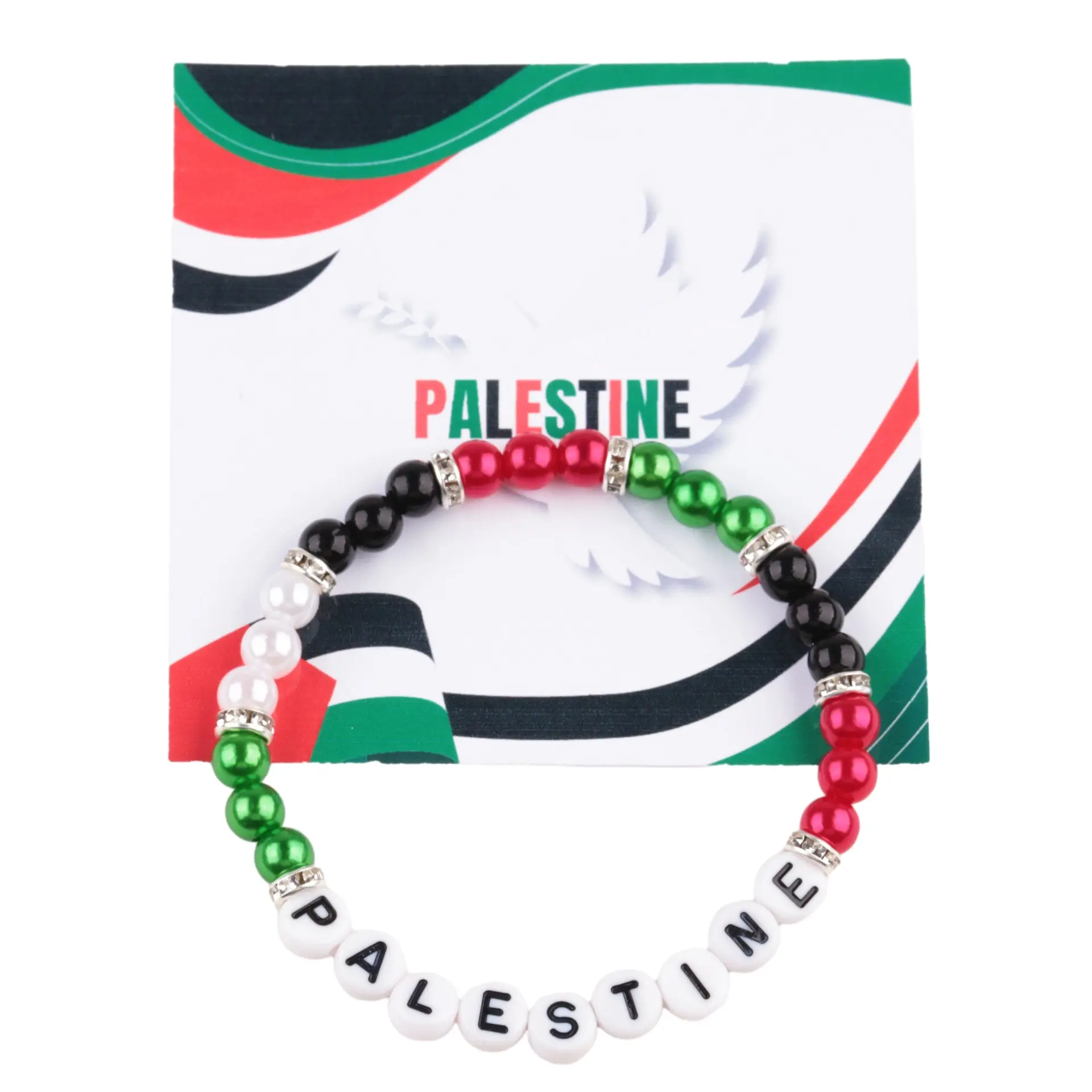 بالجملة اسورة اسورة مختلطة اللون احمر اخضر اسود فلسطينية المحاكة يدويا سوار سلسلة المعصم للنساء
