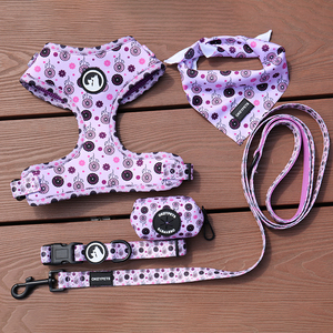 OKEYPETS Custom Luxury Puppy Leash Collar Adjustable Pet Poop Bag Bandana Reversible Breathable Neoprene <strong>Dog</strong> Harness Sets