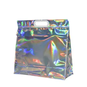 美容袋包装全息聚氯乙烯手提包购物袋时尚全息购物袋带定制标志