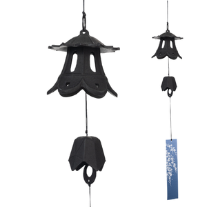 Fábrica Yiduoy vende al por mayor pagodas vintage de hierro fundido al estilo japonés del sur, campanas de viento, artesanías metálicas colgantes para jardín. - Product Image 1