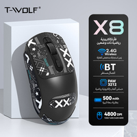 Ratón Inalámbrico Recargable de Modo Dual, Ratón Inalámbrico Personalizado para Deportes Electrónicos, 2.4g USB, Silencioso, PAW3212 para PC y Portátil
