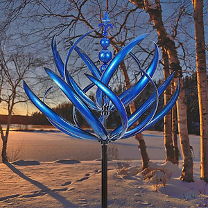 Bleu et rouge métal fer Harlow <span class=keywords><strong>vent</strong></span> Spinner nouveau jardin extérieur cour décoration toupie - Product Image 3