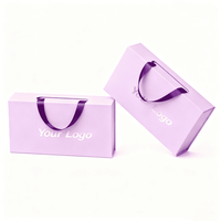 Boîte à cadeaux pliable en carton rigide de luxe avec grande poignée magnétique, conception de logo personnalisée, boîte à cadeaux pliable pour robe de mariée