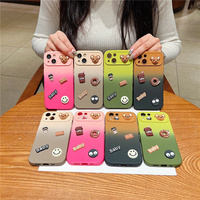 Grande fenêtre étui pour objectif de caméra pour iphone 15 14 13 12 11 16 pro max étui de téléphone portable dégradé couleur couverture arrière avec décoration