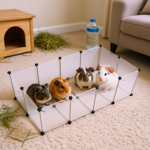 Enclos de jeu pour petits animaux YF avec fond rectangulaire en plastique pour cochons d'Inde, hamsters, lapins, fournitures pour animaux de compagnie - Product Image 2