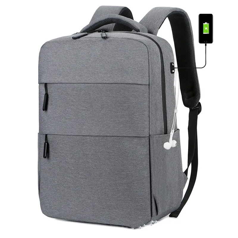 Mochila escolar para laptop, bolsa à prova d'água para viagens e negócios, mochila com carregamento USB à prova d'água para homens e mulheres