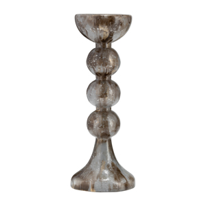 Stacked Sphere Taper Candle Holder <b>Glass</b> <b>Candlestick</b> For Table Centerpiece Console Mantel Decor - Product Image 1