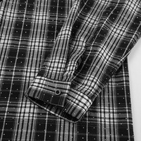Chemise à manches longues à carreaux pour femmes Enyami, haut à boutons avec strass, veste scintillante, chemisier habillé décontracté avec poche