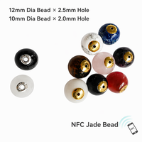 Perle NFC 12 mm, perle à grand trou 2,5 mm, mini-étiquette NFC intelligente pour bracelet en cordon épais et souple, pour usage hôtelier et URL