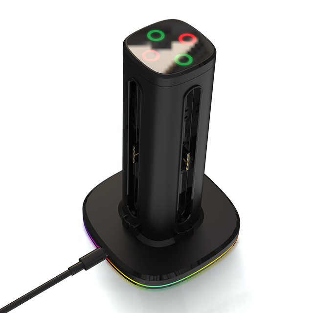 Portable USB-C Charging Station 10W Output Power Joy-Con Quad-Charger Docking Stand with LED Display and USB Controller
