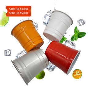 Vaso Desechable de Aluminio Rojo para Café con Acabado Ecológico Personalizado, Vasos Personalizables para Fiestas y Bares - Product Image 2