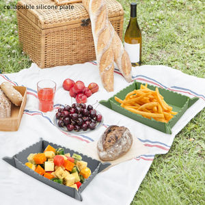 Bandeja de Silicona Plegable con Logotipo Personalizado, Tazón Magnético Plegable para Picnic, Plato Portátil para Camping, Regalo Promocional, Libre de BPA - Product Image 3