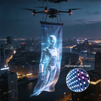 Drone publicitaire P25 avec écran volant, LED flexible extérieur, étanche IP65, RGBW 3840Hz, éclairage de spectacle nocturne, événement, concert