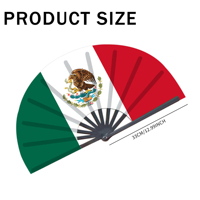 Éventails pliants en plastique avec drapeau du Mexique pour carnaval, mariage, festival, fête, agence de voyage - Vente en gros