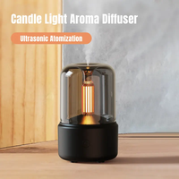 Diffuseur d'arômes à lumière de bougie, humidificateur d'air électrique USB portable de 120ml, aromathérapie à flamme 3D, diffuseurs de salon et de chambre à coucher