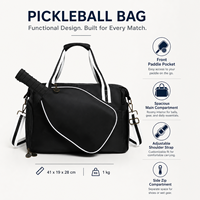 Sac de sport Pickleball grande capacité avec sangle bandoulière détachable, poche avant indépendante pour raquettes, sac à main multisports