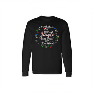 T-shirt a maniche lunghe Tired Jingle Lights Christmas - Product Image 2