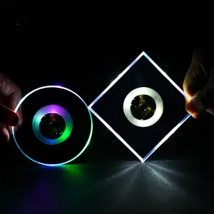 Colorful LED Lighting Cup Coaster Battery-Powered Glowing Pads for Night Club for Easter and Halloween Occasions